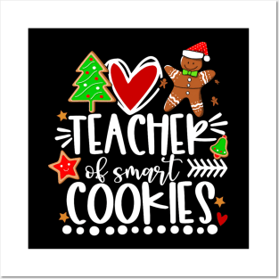 Christmas Teacher Of Smart Cookies Funny Cute Gingerbread Posters and Art